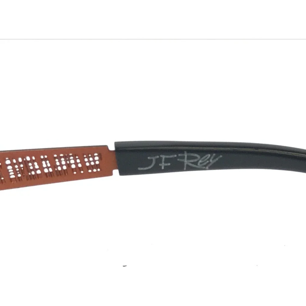 J.F. Rey Eyeglasses Frames JF2586 0060 Matte Black Orange Woven 55-18-145